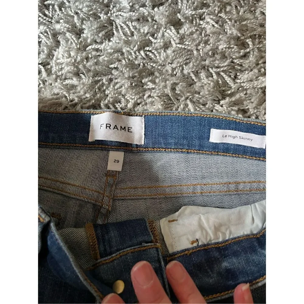FRAME Denim Le High Skinny Jeans with Tuxedo Piping